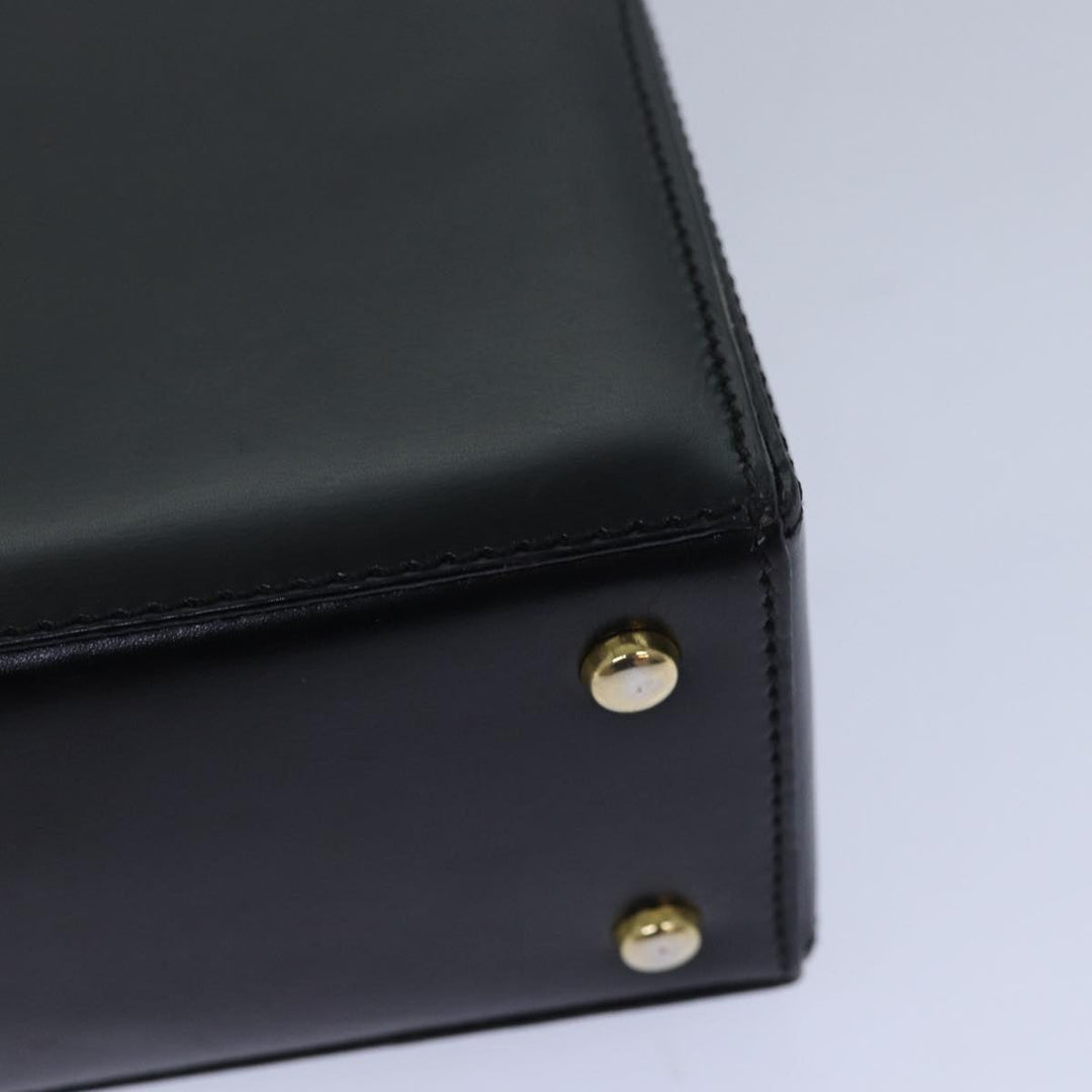 Celine Hand Bag Leather Black Auth 81636