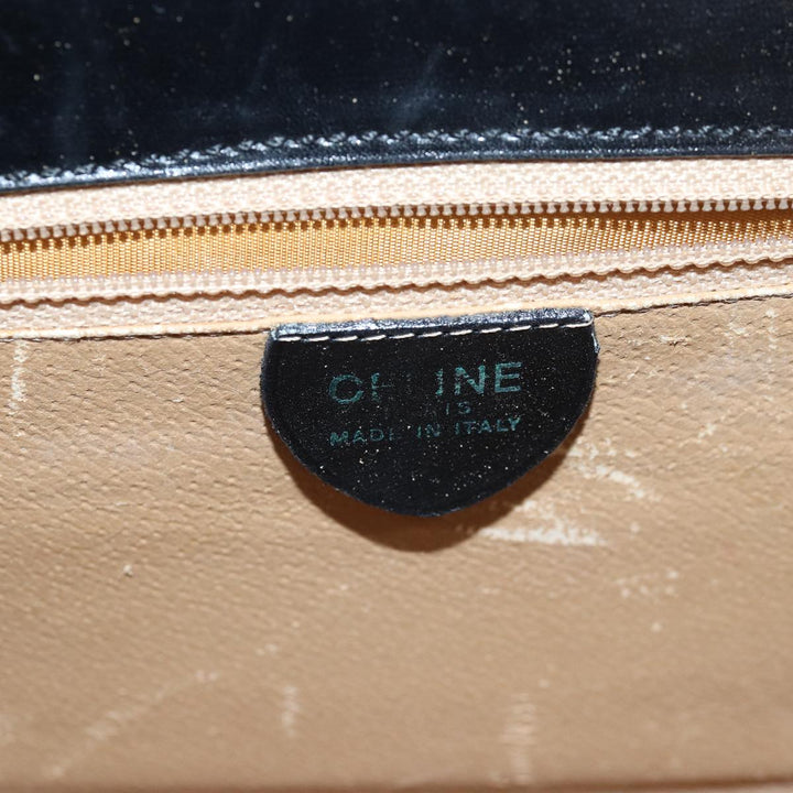 Celine Hand Bag Leather Black Auth 81636