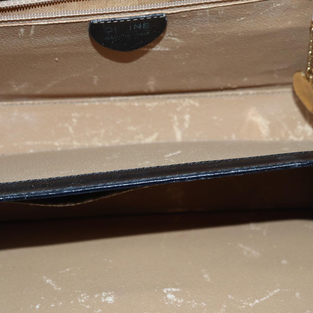 Celine Hand Bag Leather Black Auth 81636