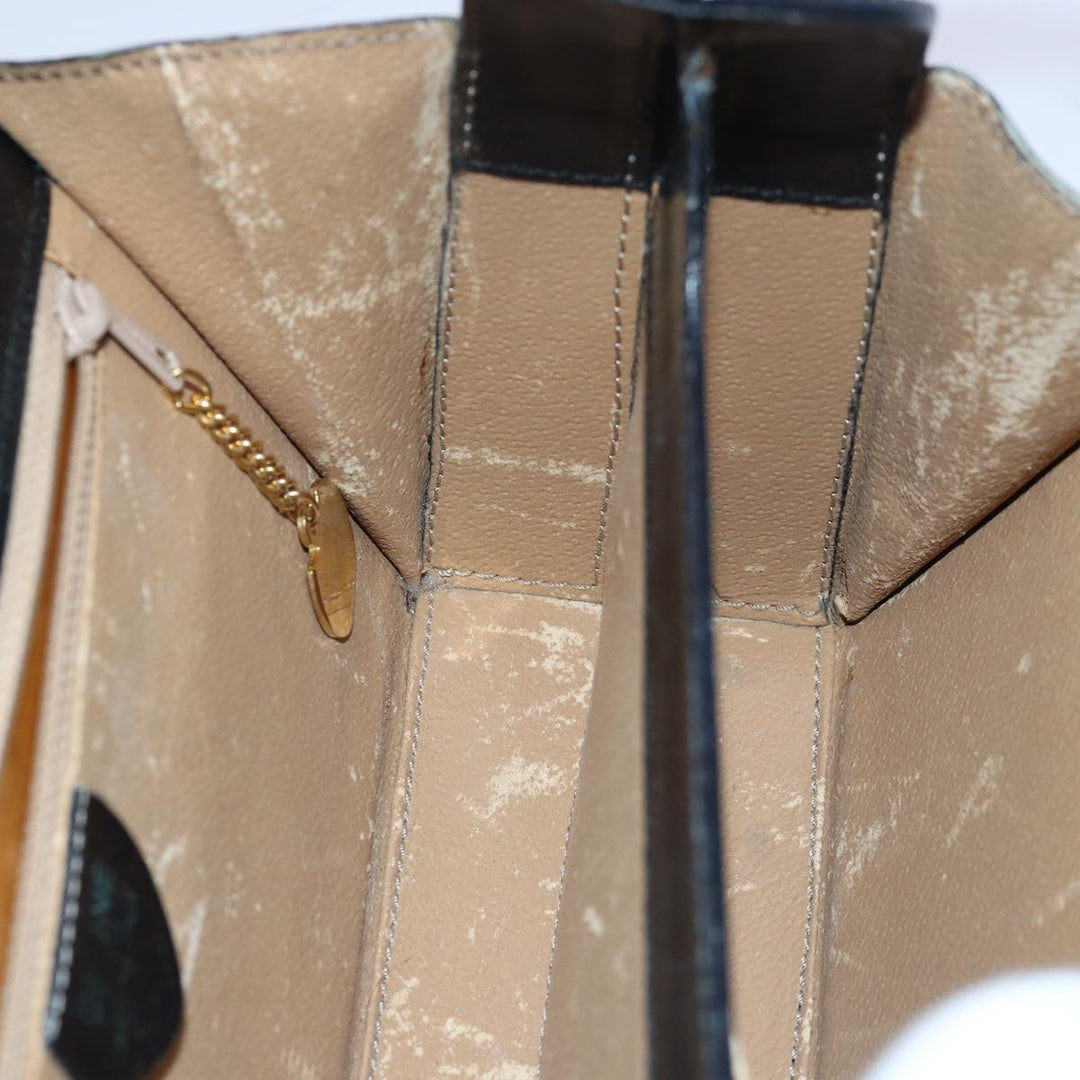 Celine Hand Bag Leather Black Auth 81636