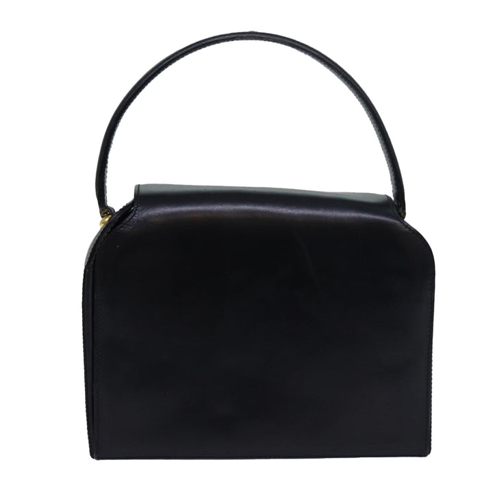Celine Hand Bag Leather Black Auth 81636