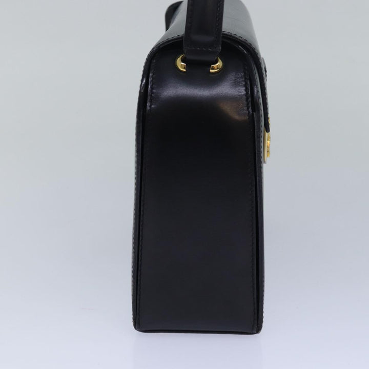 Celine Hand Bag Leather Black Auth 81636