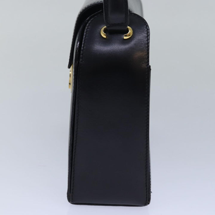 Celine Hand Bag Leather Black Auth 81636