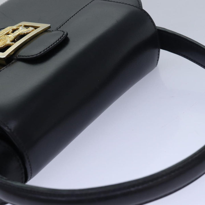 Celine Hand Bag Leather Black Auth 81636