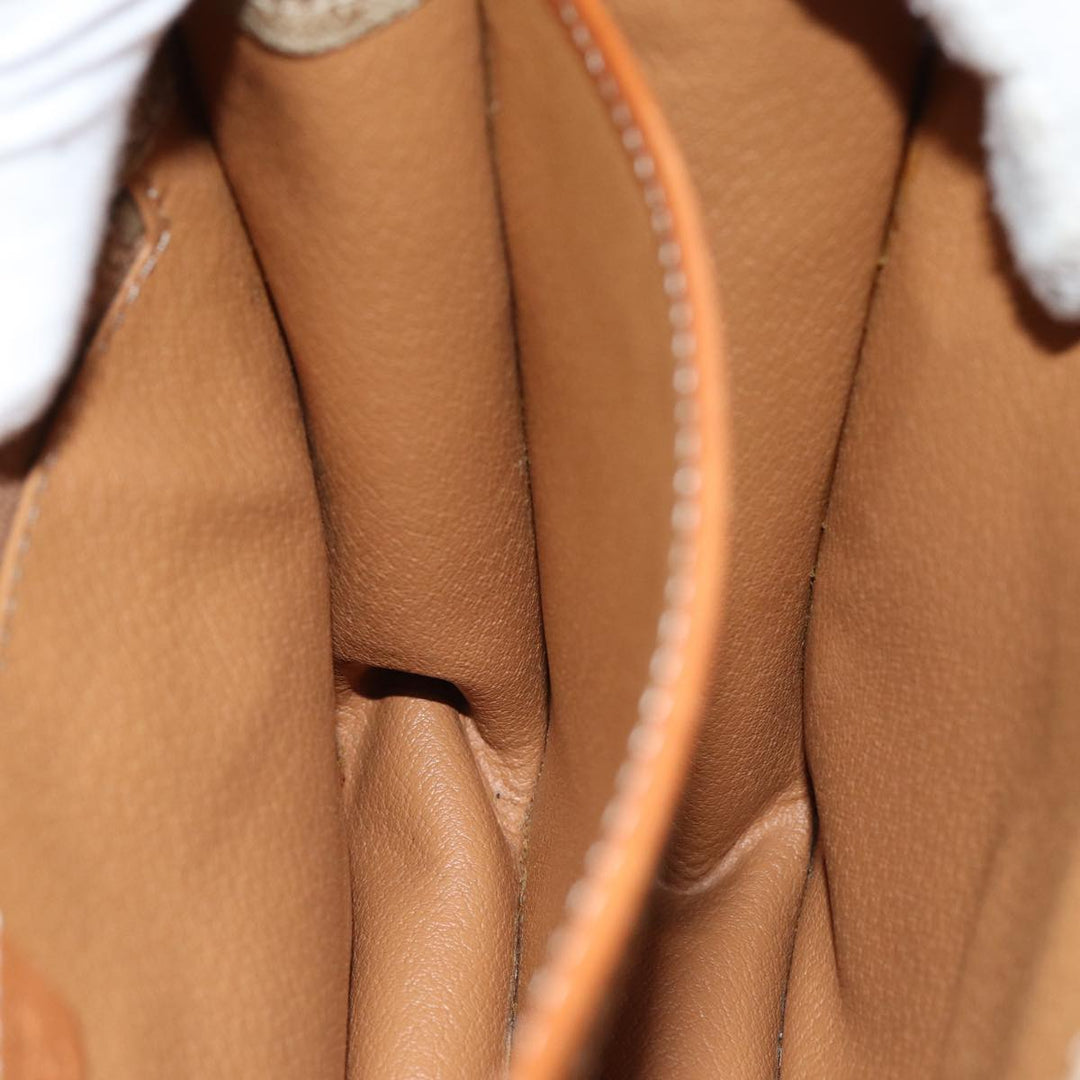 Celine Macadam Canvas Shoulder Bag Beige Auth 81639