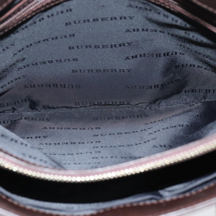 Burberry Nova Check Hand Bag Canvas Beige Auth 81654