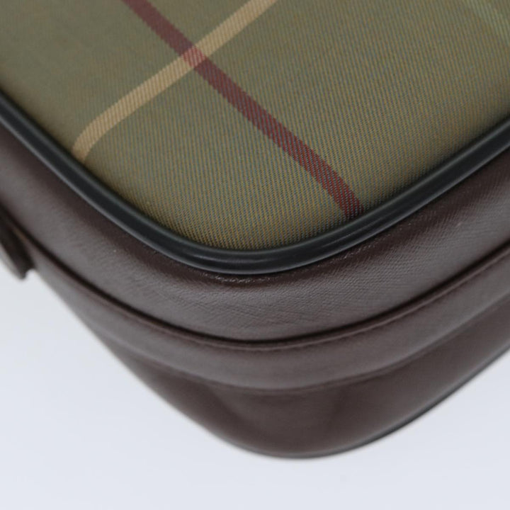 Top Quality BurberrySs Nova Check Shoulder Bag Canvas Beige Auth 81656