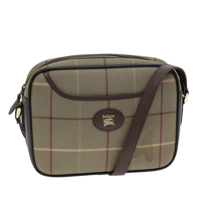 BurberrySs Nova Check Shoulder Bag Canvas Beige Auth 81656