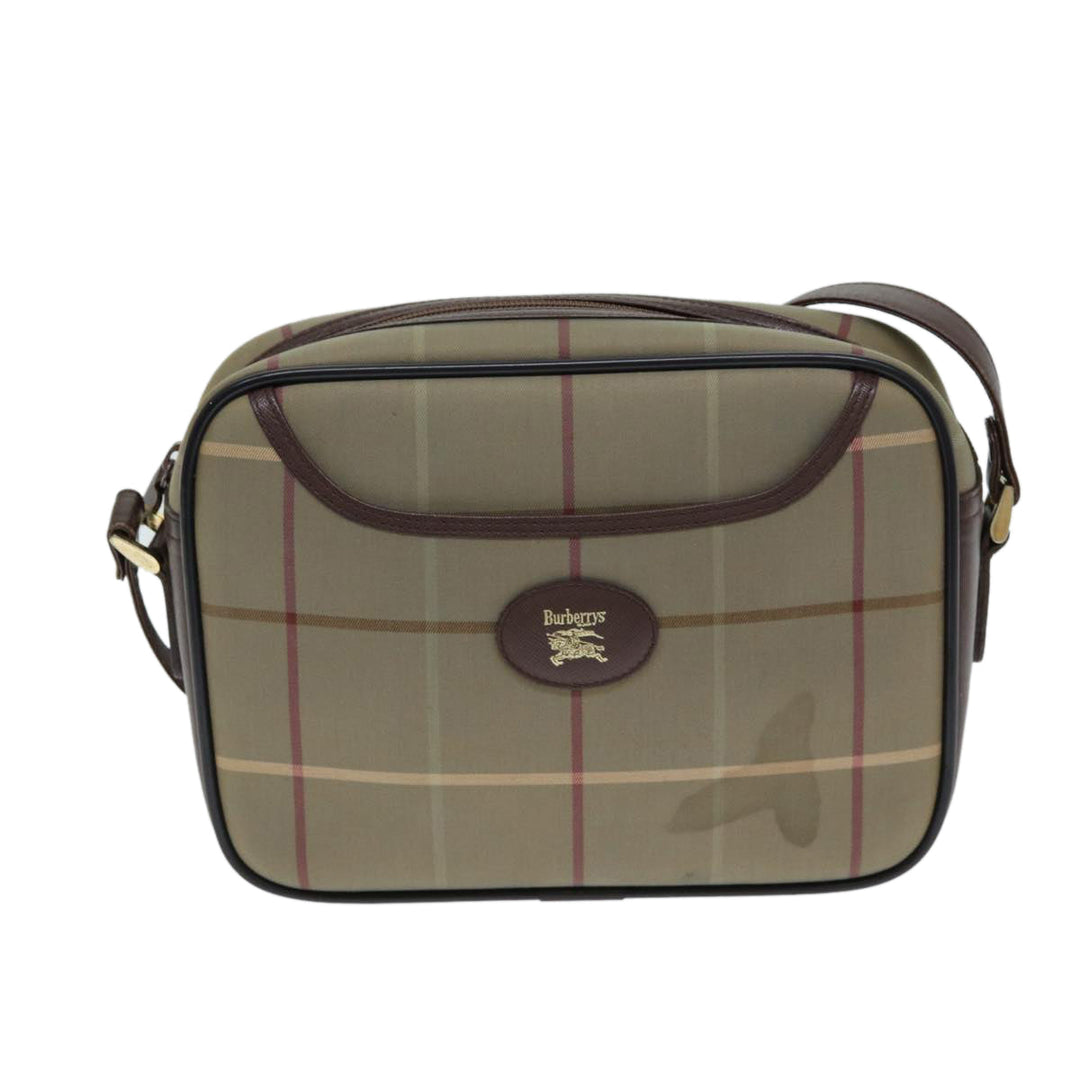 BurberrySs Nova Check Shoulder Bag Canvas Beige Auth 81656