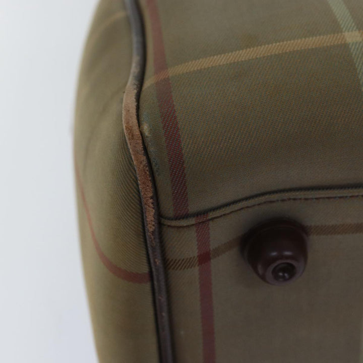 BurberrySs Nova Check Boston Bag Canvas Beige Auth 81659
