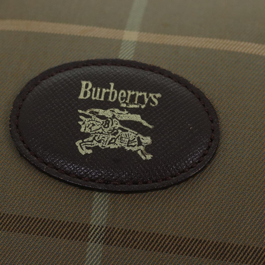 BurberrySs Nova Check Boston Bag Canvas Beige Auth 81659