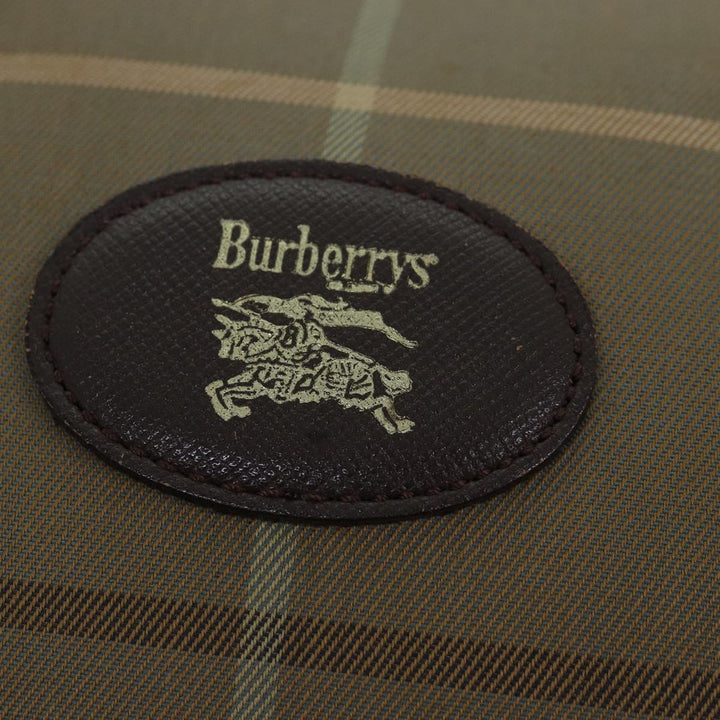 BurberrySs Nova Check Boston Bag Canvas Beige Auth 81659