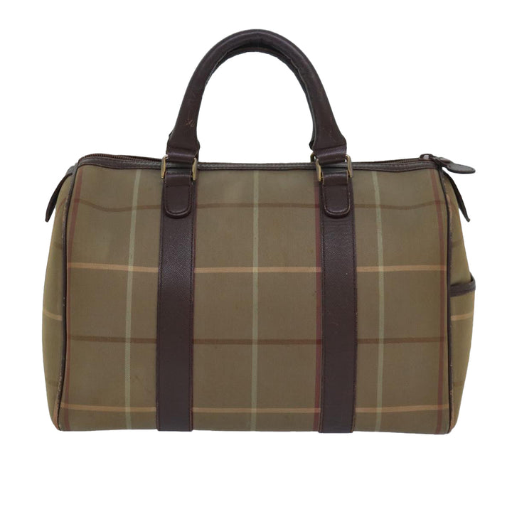 BurberrySs Nova Check Boston Bag Canvas Beige Auth 81659