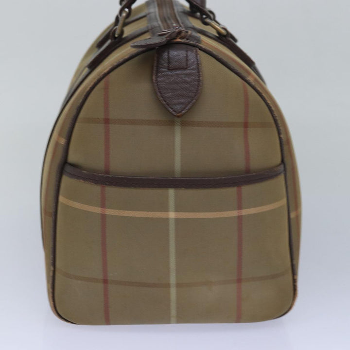 BurberrySs Nova Check Boston Bag Canvas Beige Auth 81659