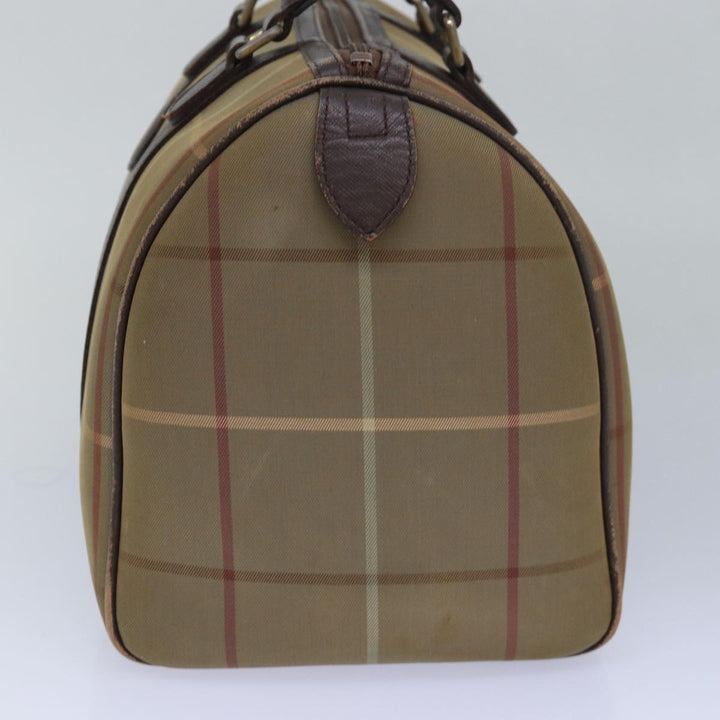 BurberrySs Nova Check Boston Bag Canvas Beige Auth 81659