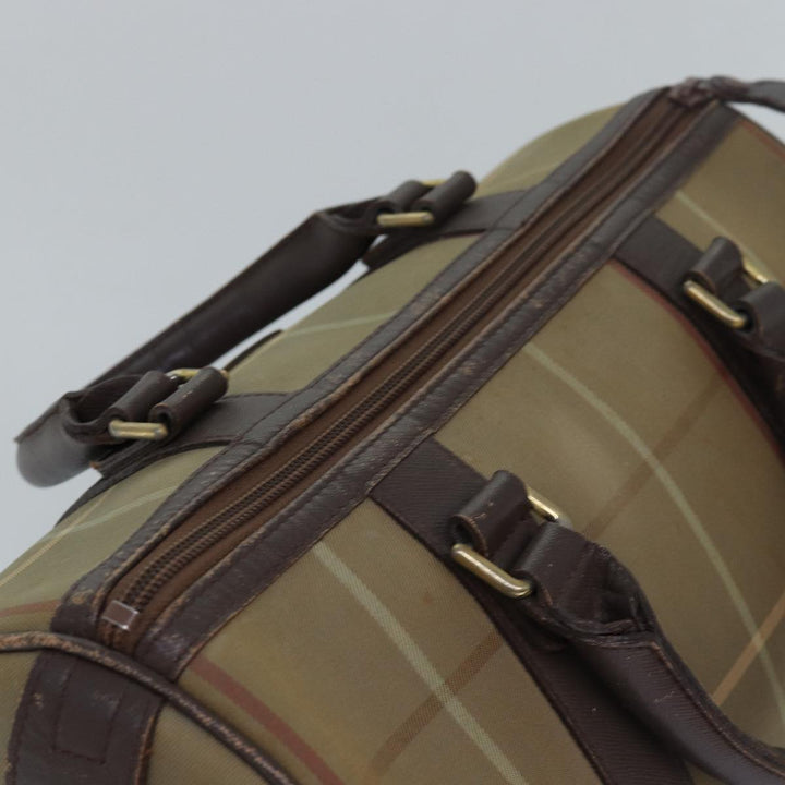 BurberrySs Nova Check Boston Bag Canvas Beige Auth 81659