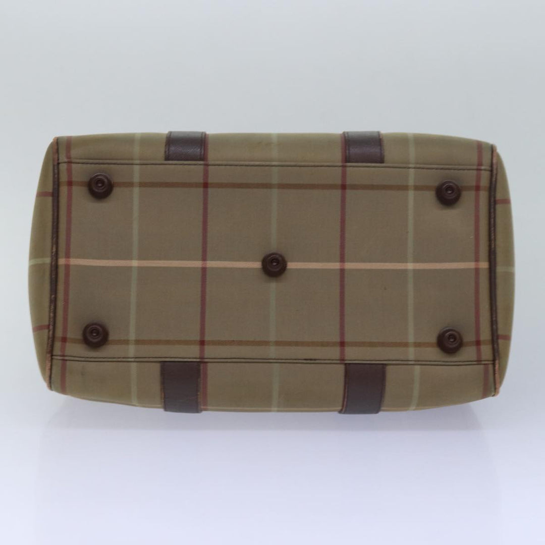 BurberrySs Nova Check Boston Bag Canvas Beige Auth 81659