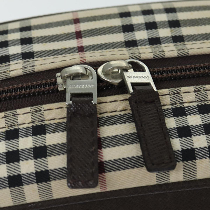 Burberry Nova Check Boston Bag Canvas Beige Auth 81664