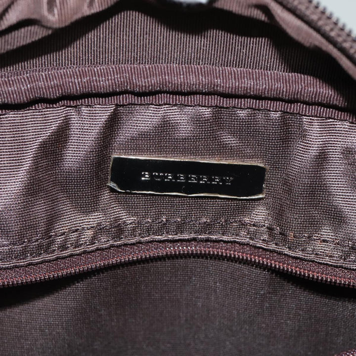 Burberry Nova Check Boston Bag Canvas Beige Auth 81664