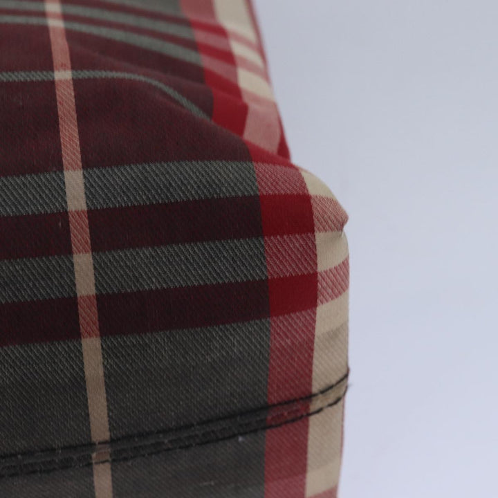 Burberry Nova Check Hand Bag Canvas Red Auth 81671