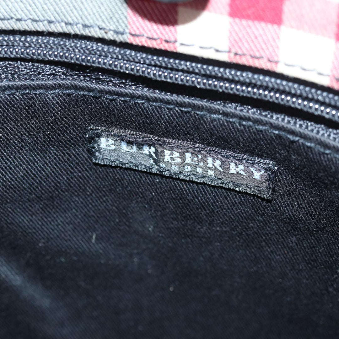 Burberry Nova Check Hand Bag Canvas Red Auth 81671