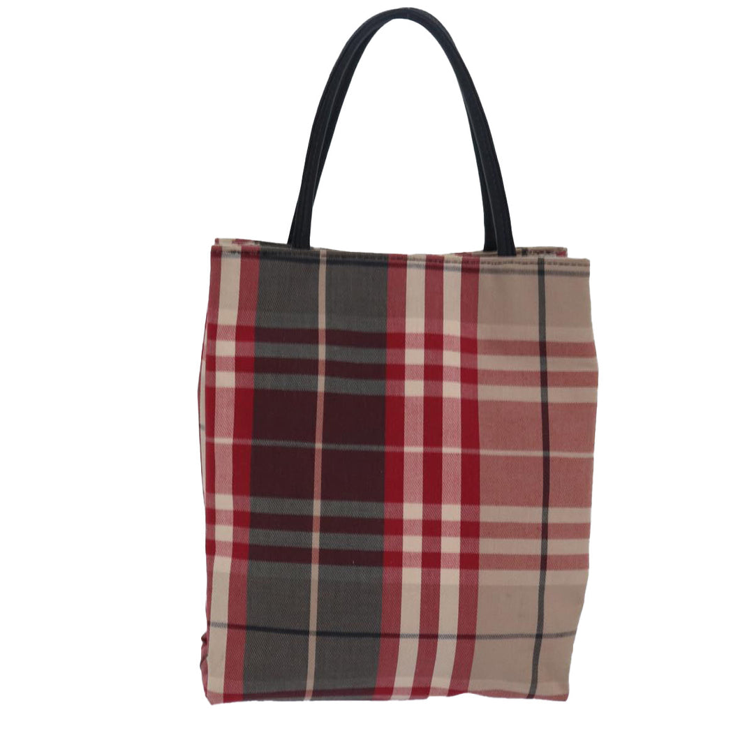 Burberry Nova Check Hand Bag Canvas Red Auth 81671