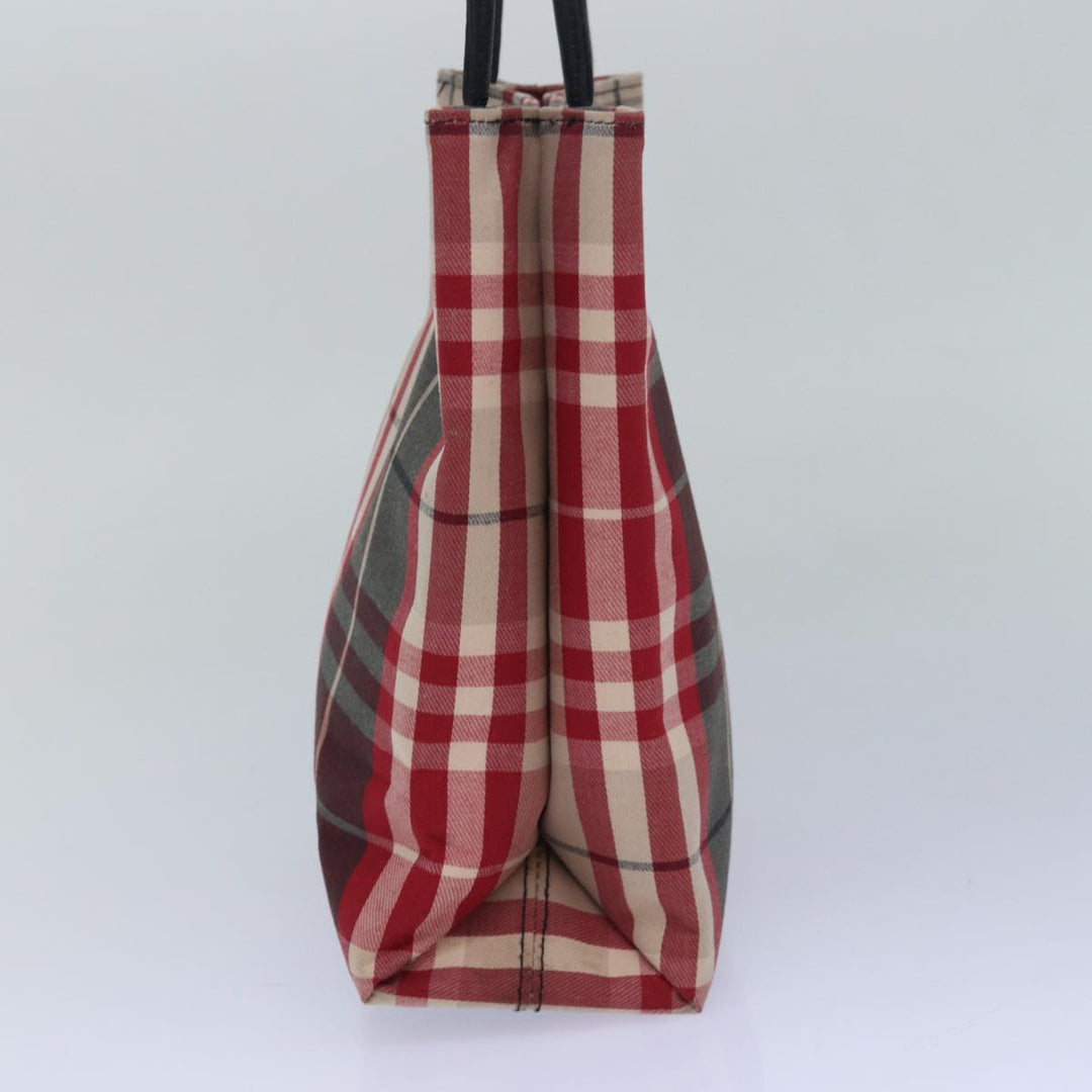 Burberry Nova Check Hand Bag Canvas Red Auth 81671