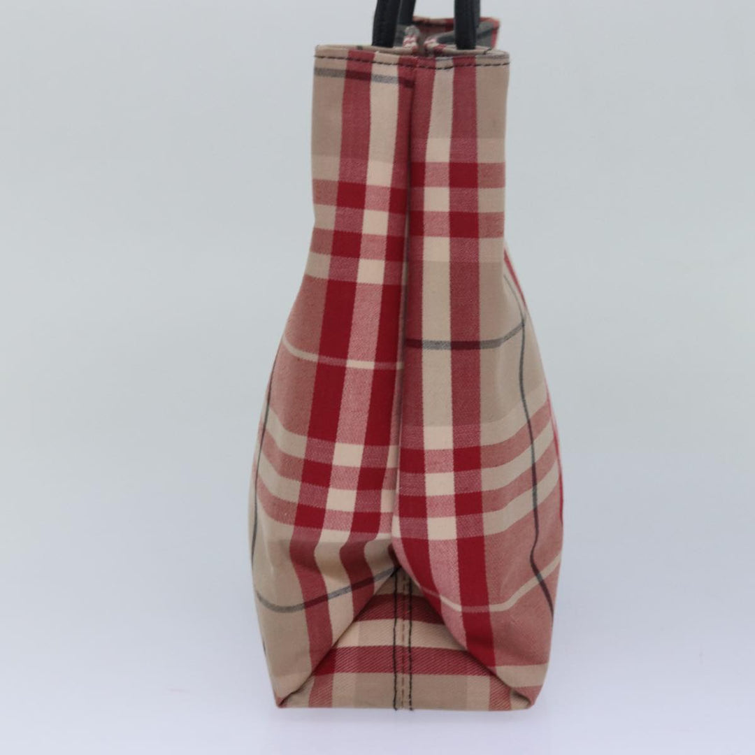 Burberry Nova Check Hand Bag Canvas Red Auth 81671