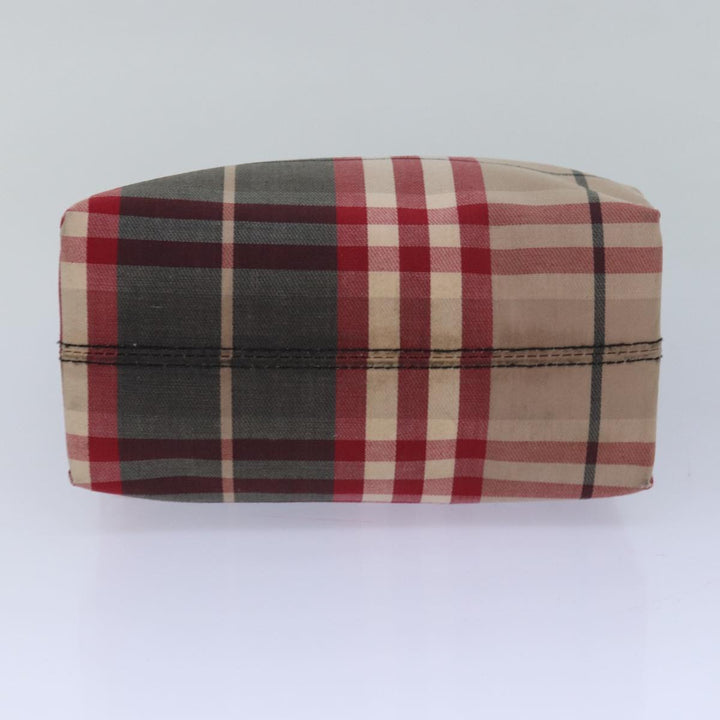 Burberry Nova Check Hand Bag Canvas Red Auth 81671
