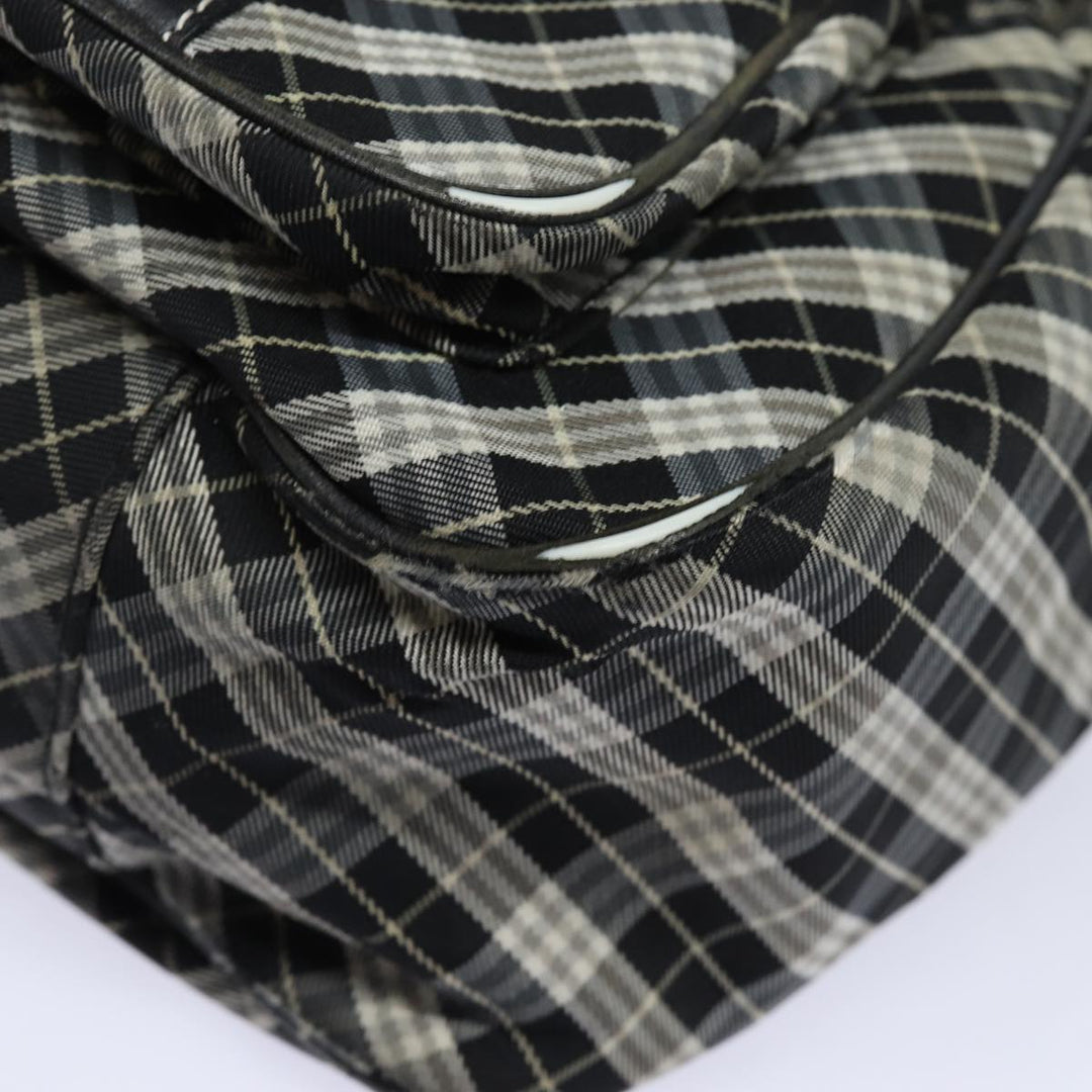 Burberry Nova Check Blue Label Shoulder Bag Canvas Black Auth 81677