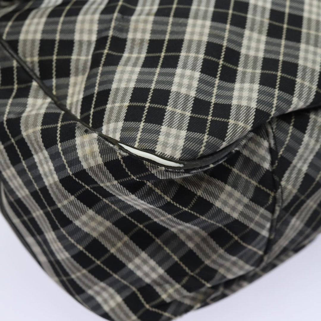 Burberry Nova Check Blue Label Shoulder Bag Canvas Black Auth 81677