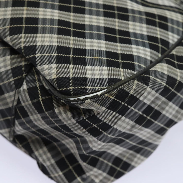 Burberry Nova Check Blue Label Shoulder Bag Canvas Black Auth 81677