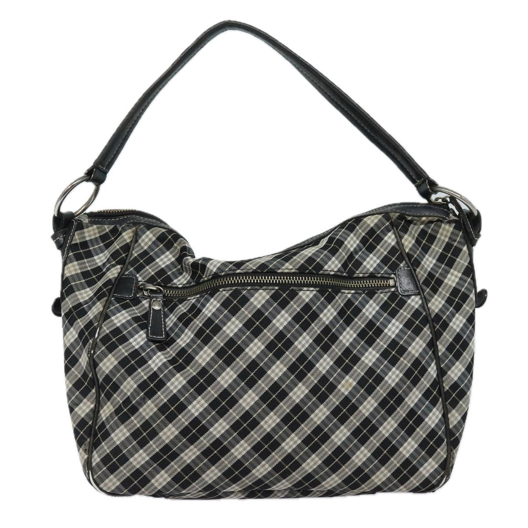 Burberry Nova Check Blue Label Shoulder Bag Canvas Black Auth 81677