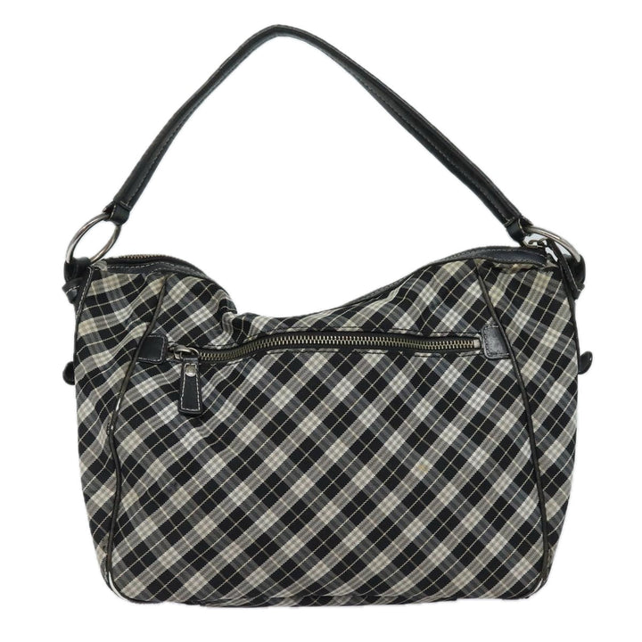 Burberry Nova Check Blue Label Shoulder Bag Canvas Black Auth 81677