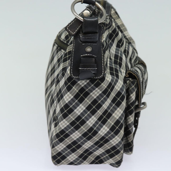 Burberry Nova Check Blue Label Shoulder Bag Canvas Black Auth 81677