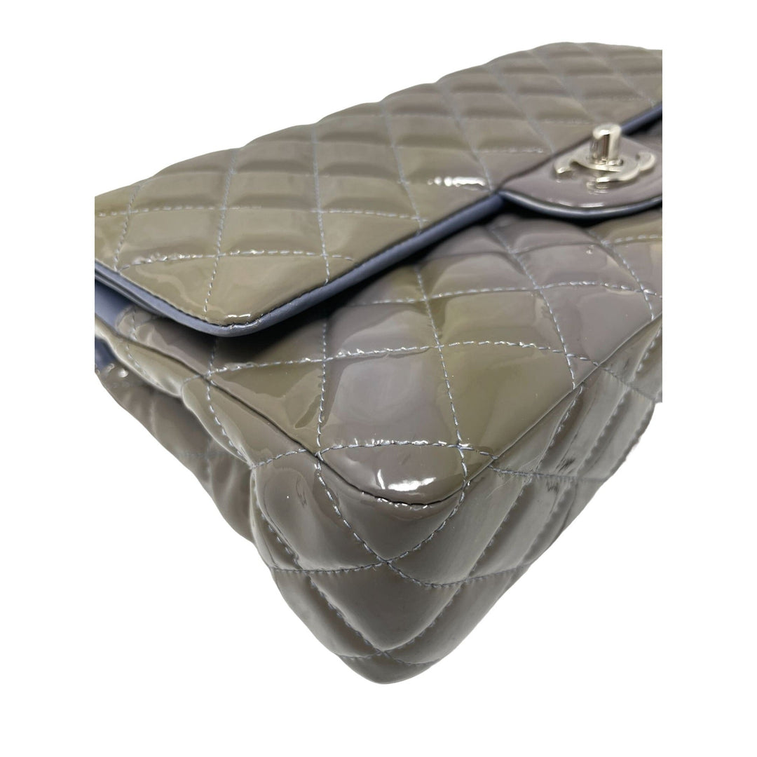Top Quality Chanel Top Quality Chanel Classic Patent Medium Double New Bag - Grey