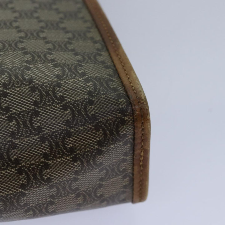 Celine Macadam Canvas Clutch Bag PVC Leather Beige Auth 81817