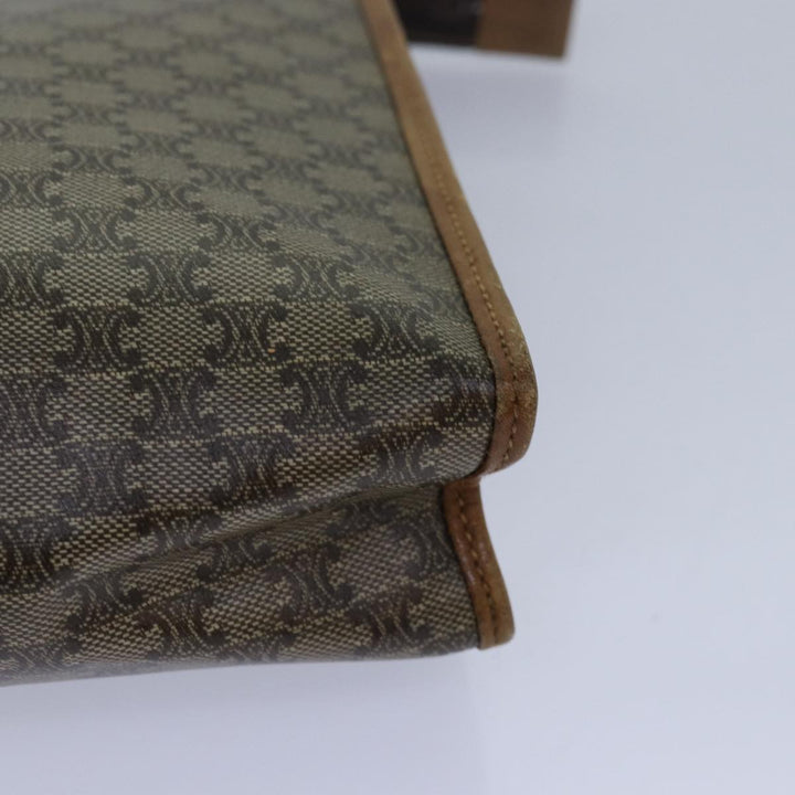 Celine Macadam Canvas Clutch Bag PVC Leather Beige Auth 81817