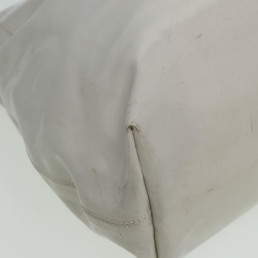 Top Quality Celine Circle Hand Bag Enamel White Auth 81830