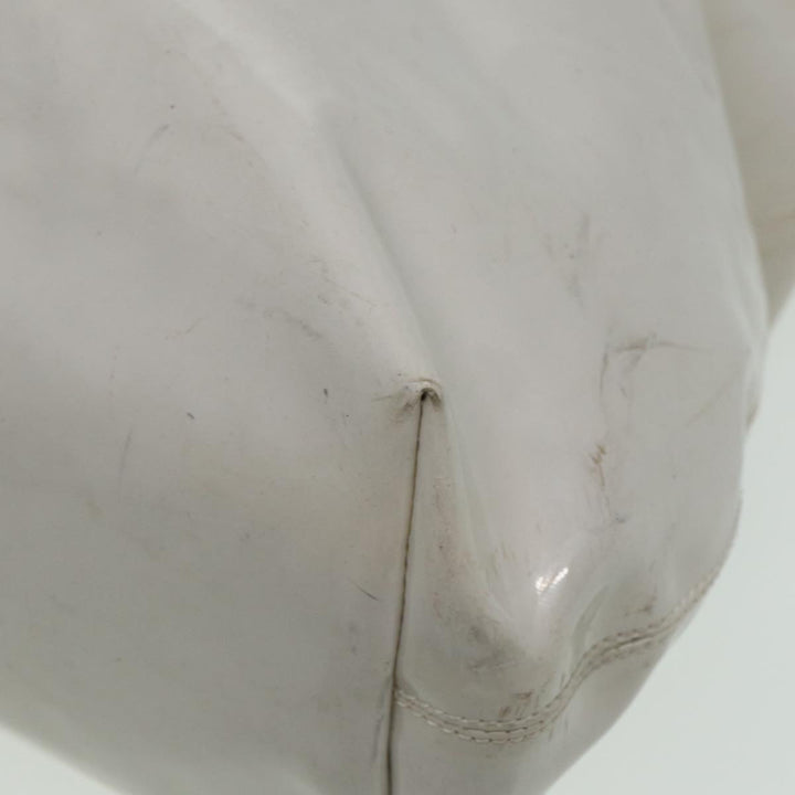 Top Quality Celine Circle Hand Bag Enamel White Auth 81830