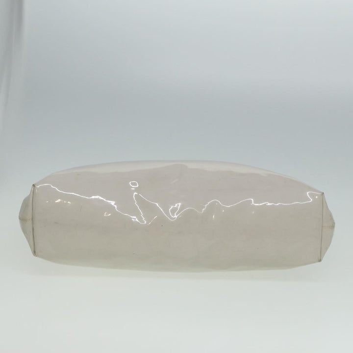 Celine Circle Hand Bag Enamel White Auth 81830
