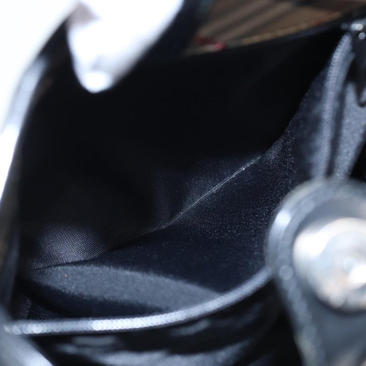 BurberrySs Blue Label Hand Bag Nylon Black Auth 81857