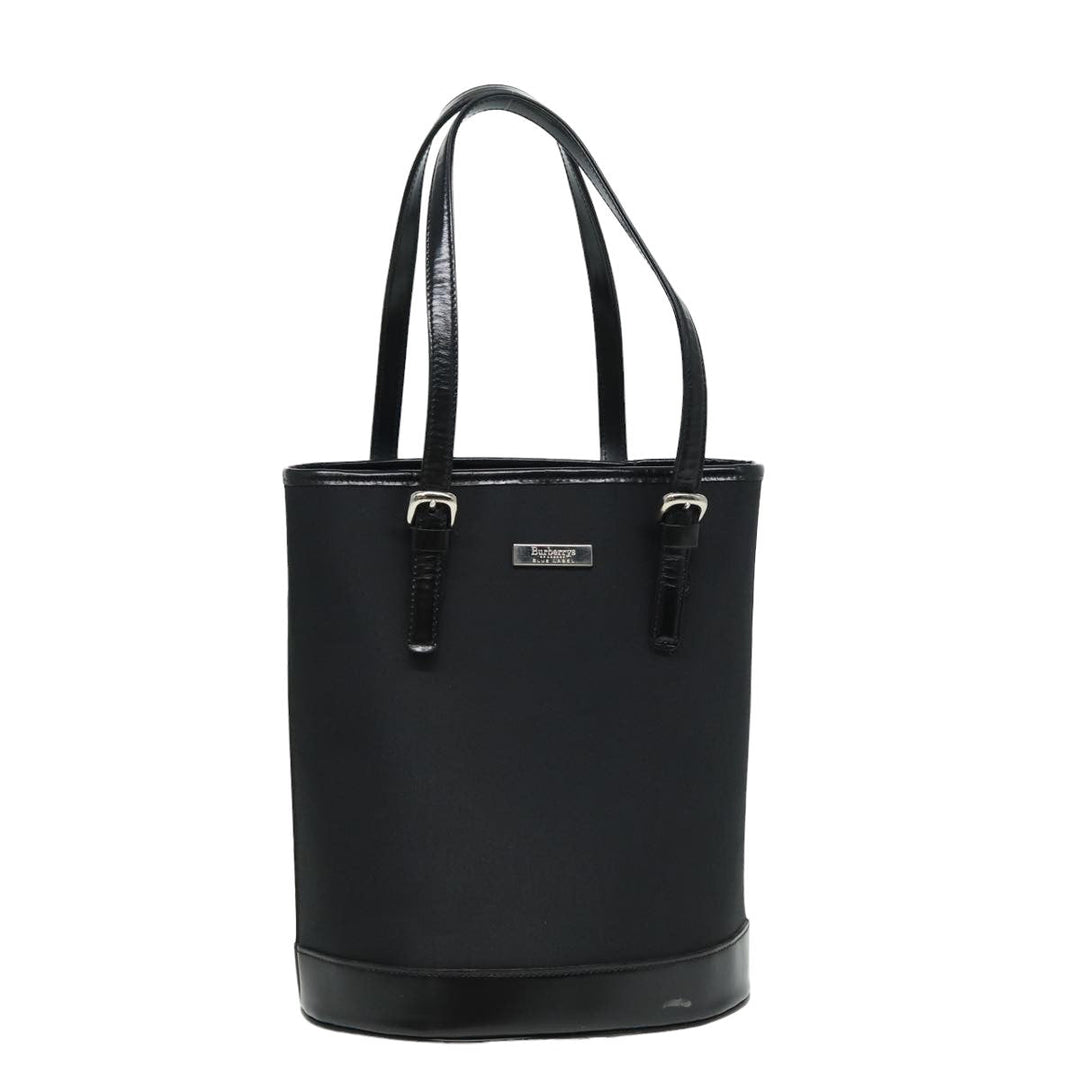 BurberrySs Blue Label Hand Bag Nylon Black Auth 81857
