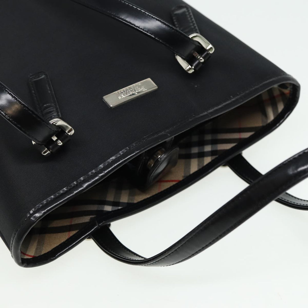 BurberrySs Blue Label Hand Bag Nylon Black Auth 81857