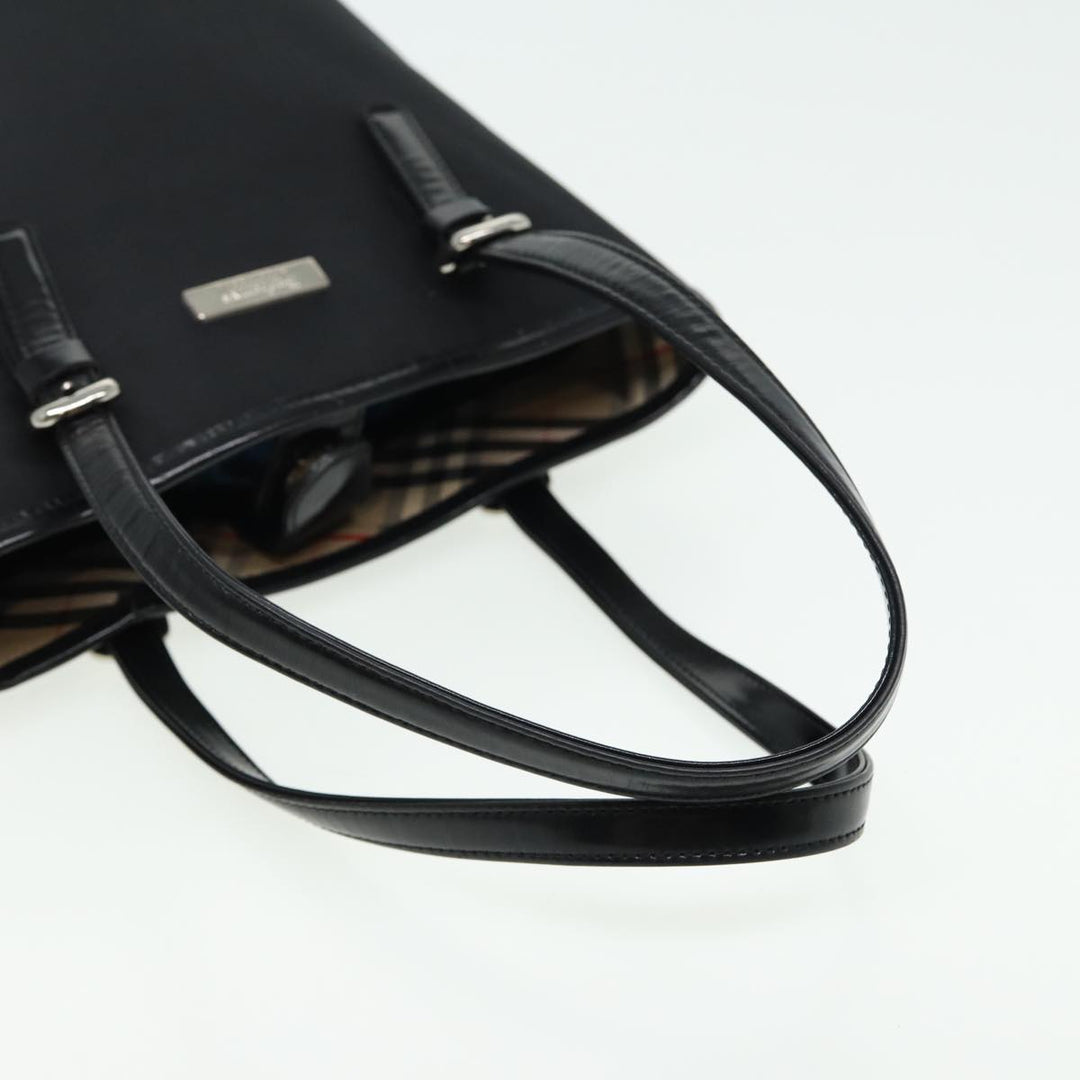 BurberrySs Blue Label Hand Bag Nylon Black Auth 81857