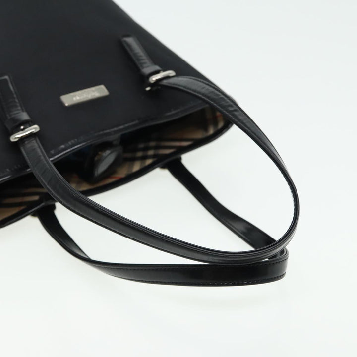 BurberrySs Blue Label Hand Bag Nylon Black Auth 81857