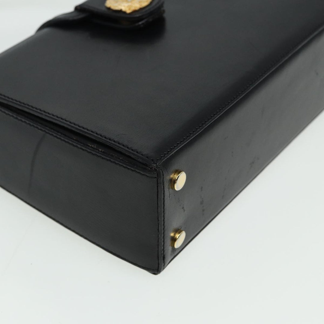 Celine Hand Bag Leather Black  81877