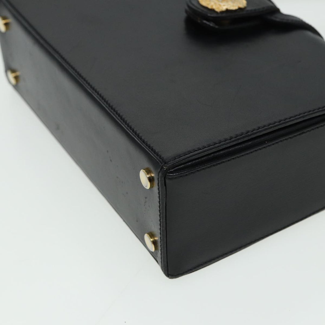 Celine Hand Bag Leather Black  81877