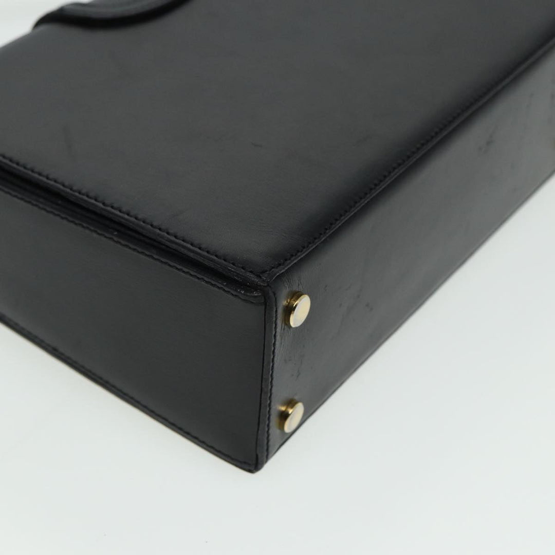 Celine Hand Bag Leather Black  81877
