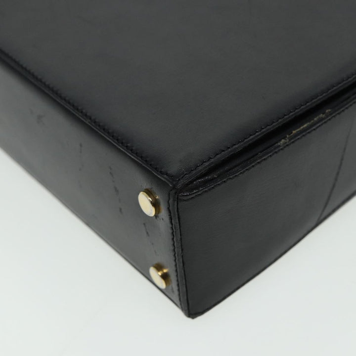 Celine Hand Bag Leather Black  81877
